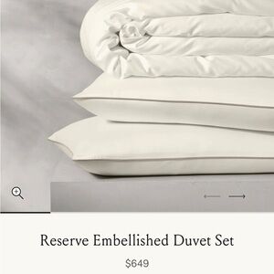 Boll & Branch Reserved Embellished Cream Duvet ONLY